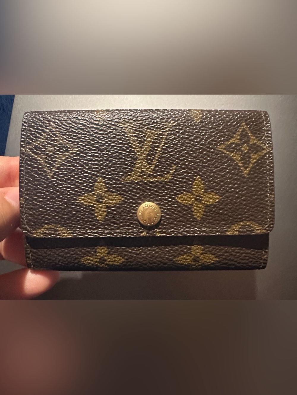 Louis Vuitton Monogram Canvas Trifold Key Case in Brown and Gold